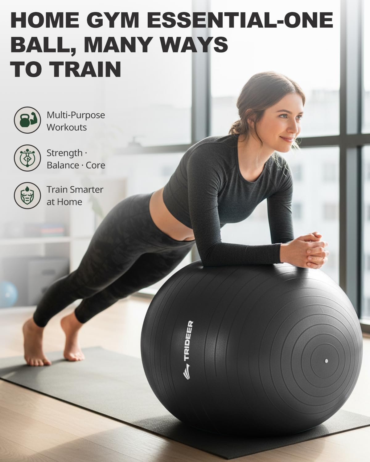 Anti-Burst Exercise Yoga Ball for Core Workouts, Balance & Home Gym Stability 🧘‍♂️💪