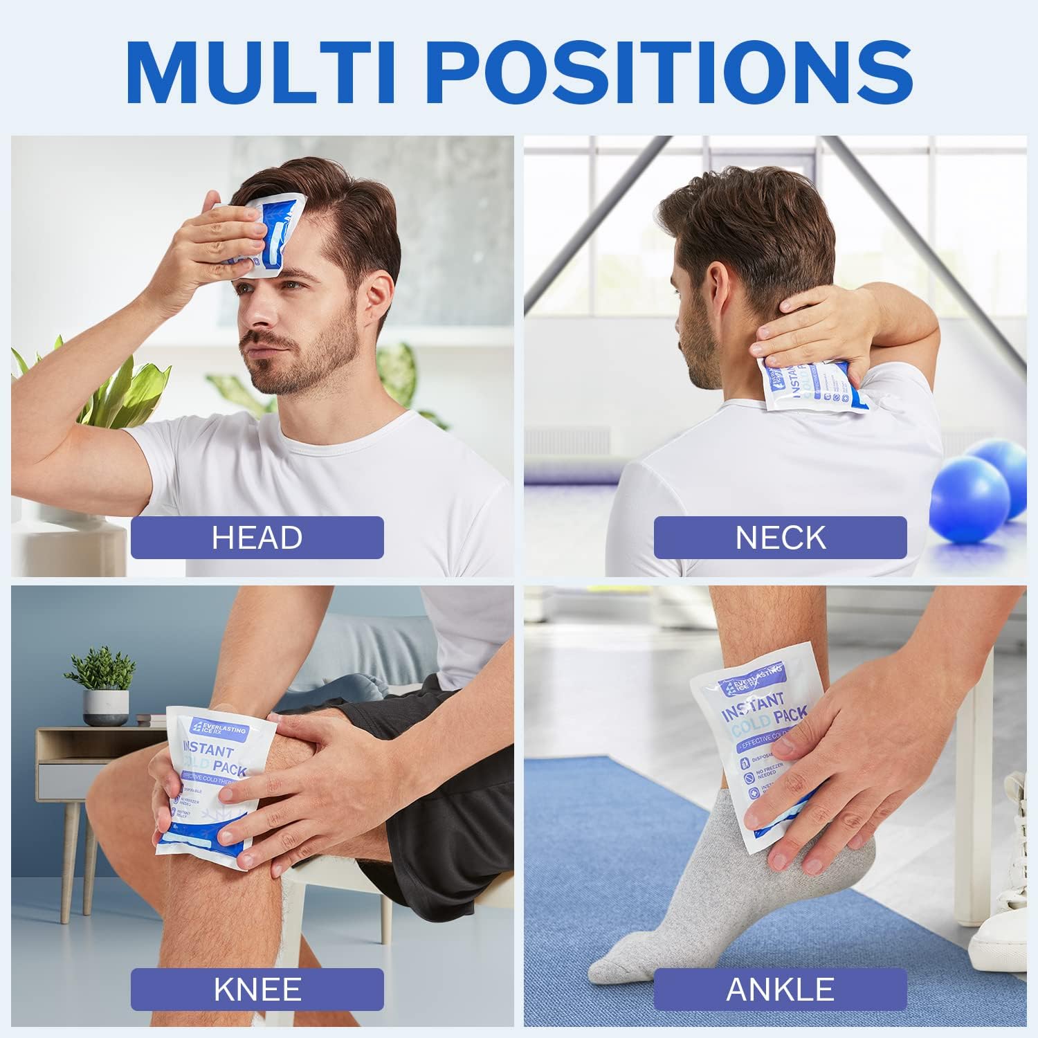 Everlasting Ice  - Instant Ice Packs for Athletes, Coaches & First Aid Kits - HSA/FSA Eligible