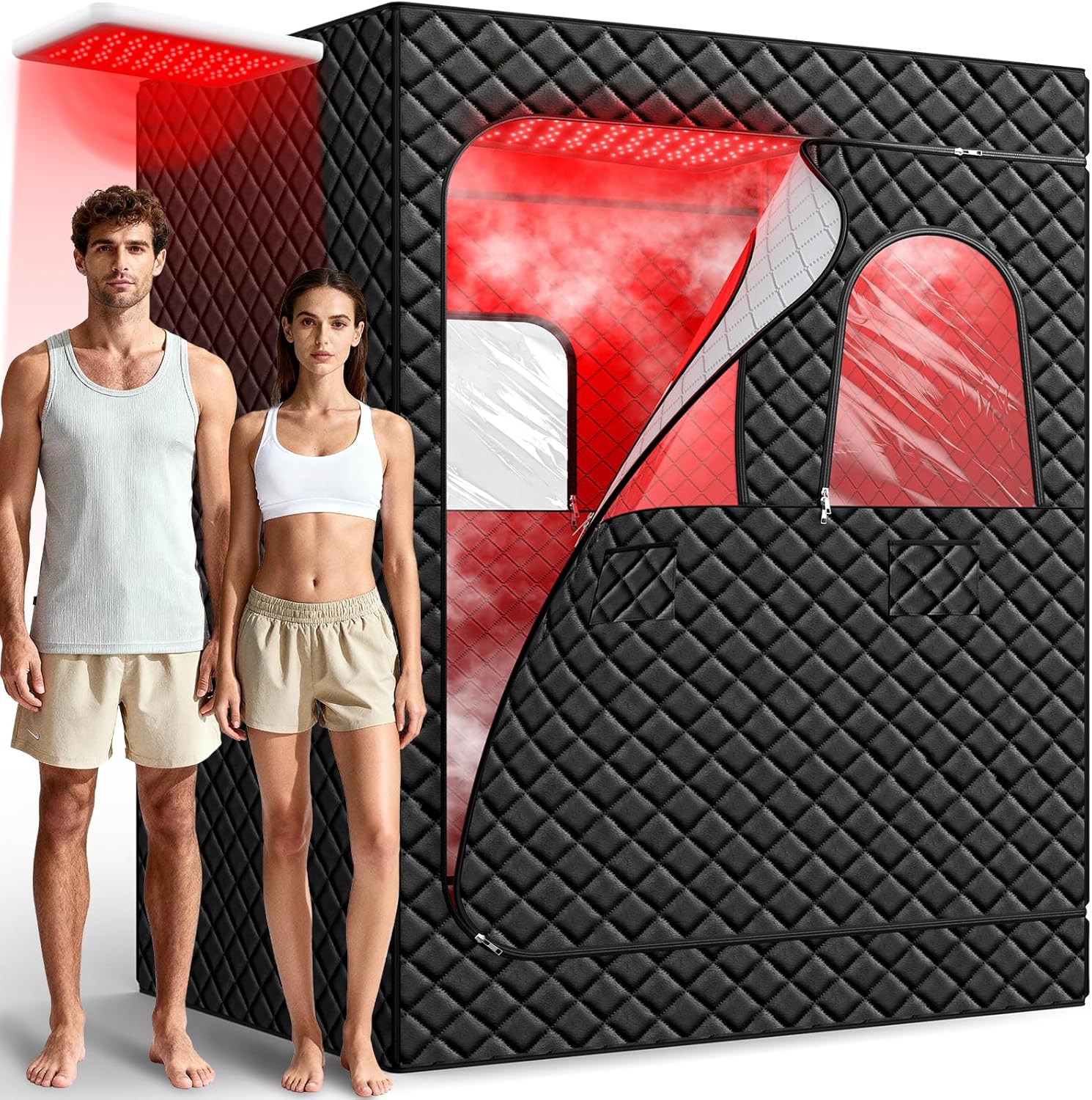 2 Person Portable Infrared Sauna for Home with Red Light Therapy & Dual Steamers 🔥 Home Spa Recovery