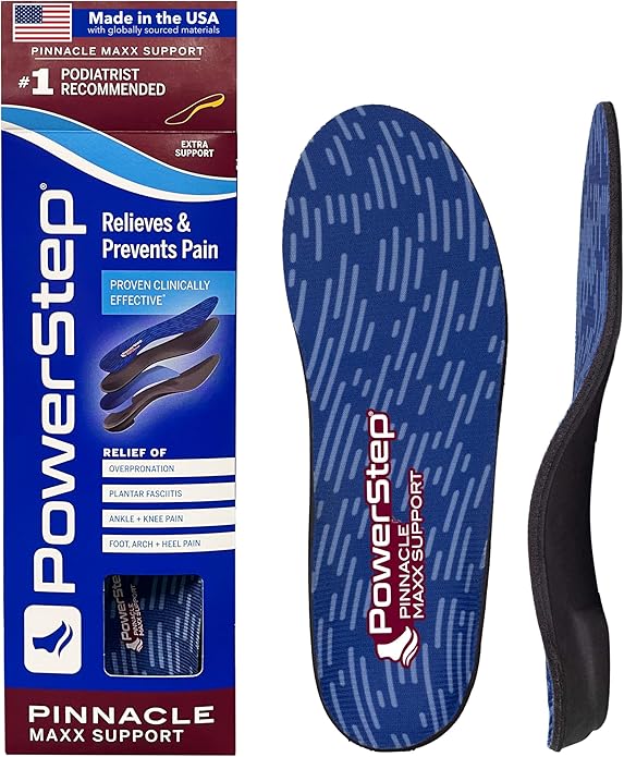 PowerStep Pinnacle Maxx Orthotic Insoles Arch Support for Plantar Fasciitis & Flat Feet - HSA/FSA Eligible