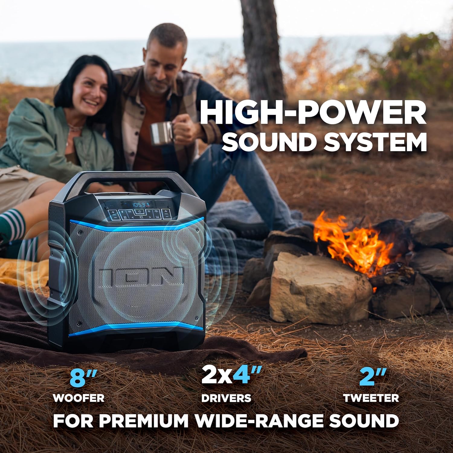  ION Block Rocker Portable Bluetooth Party Speaker 🔊 120W Outdoor Karaoke & FM Radio