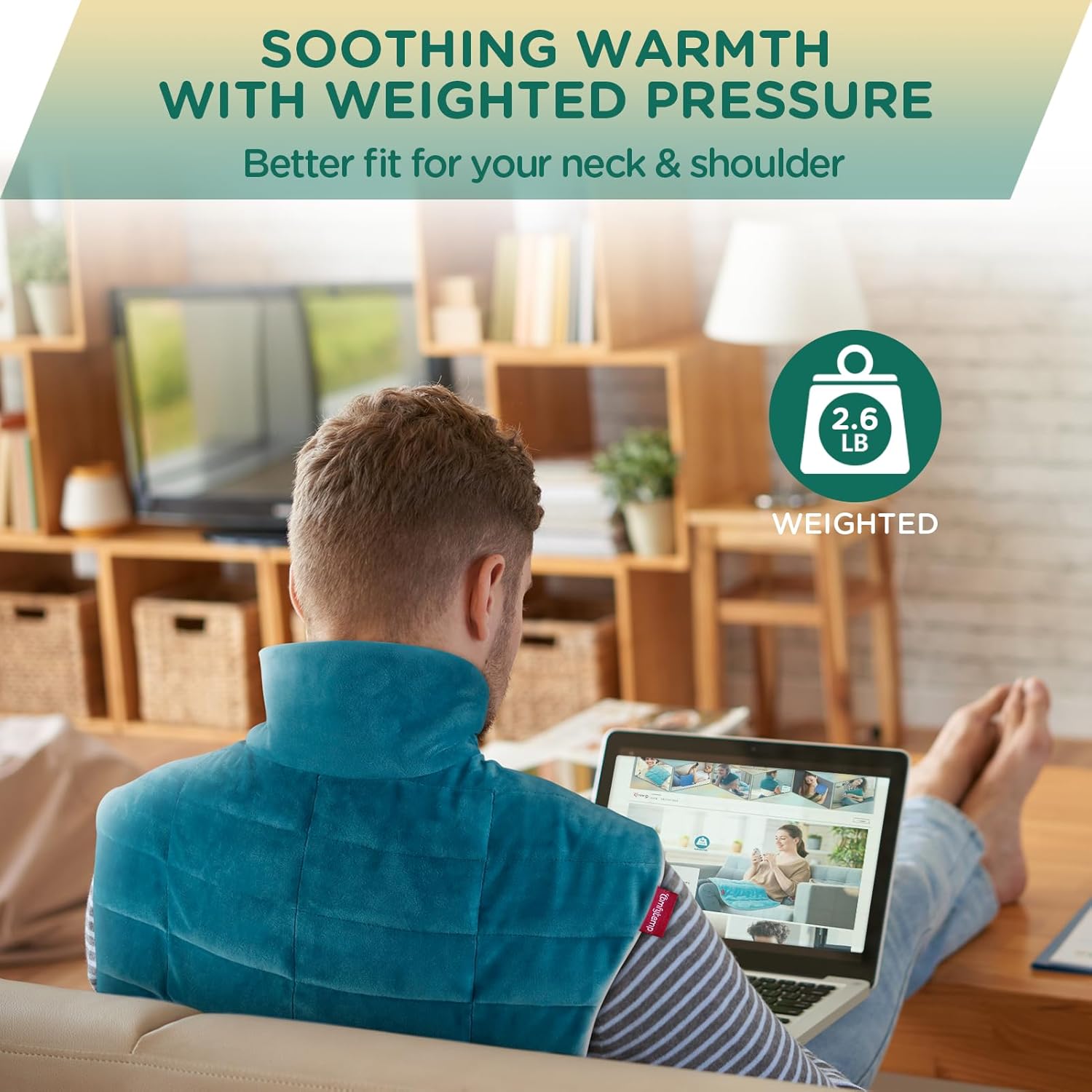 Comfytemp Weighted Heated Neck & Shoulder Pad 🌡️💆‍♂️ Pain Relief - HSA/FSA Eligible 
