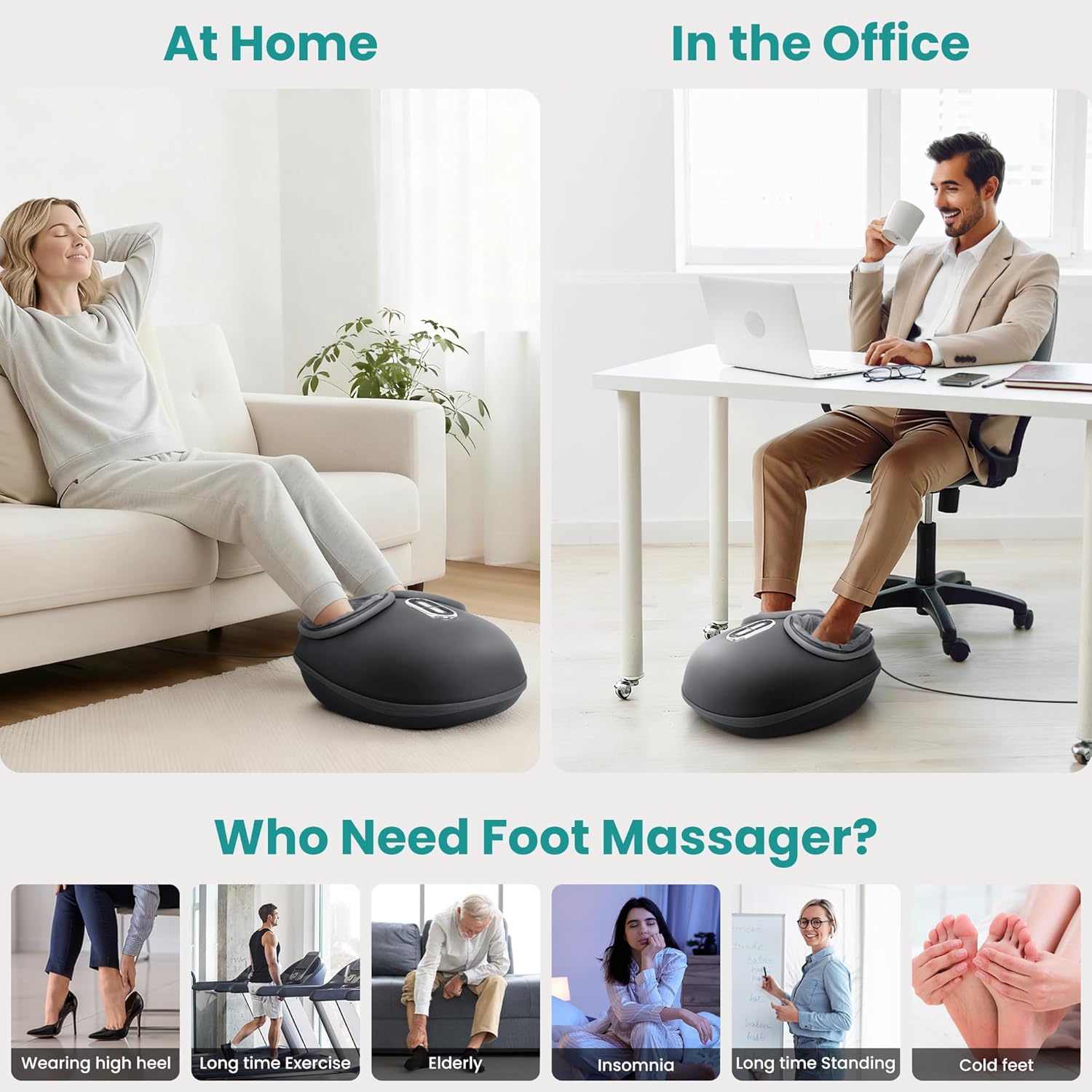 Nekteck Shiatsu Foot Massager with Heat [2026 Upgraded] - HSA/FSA Eligible