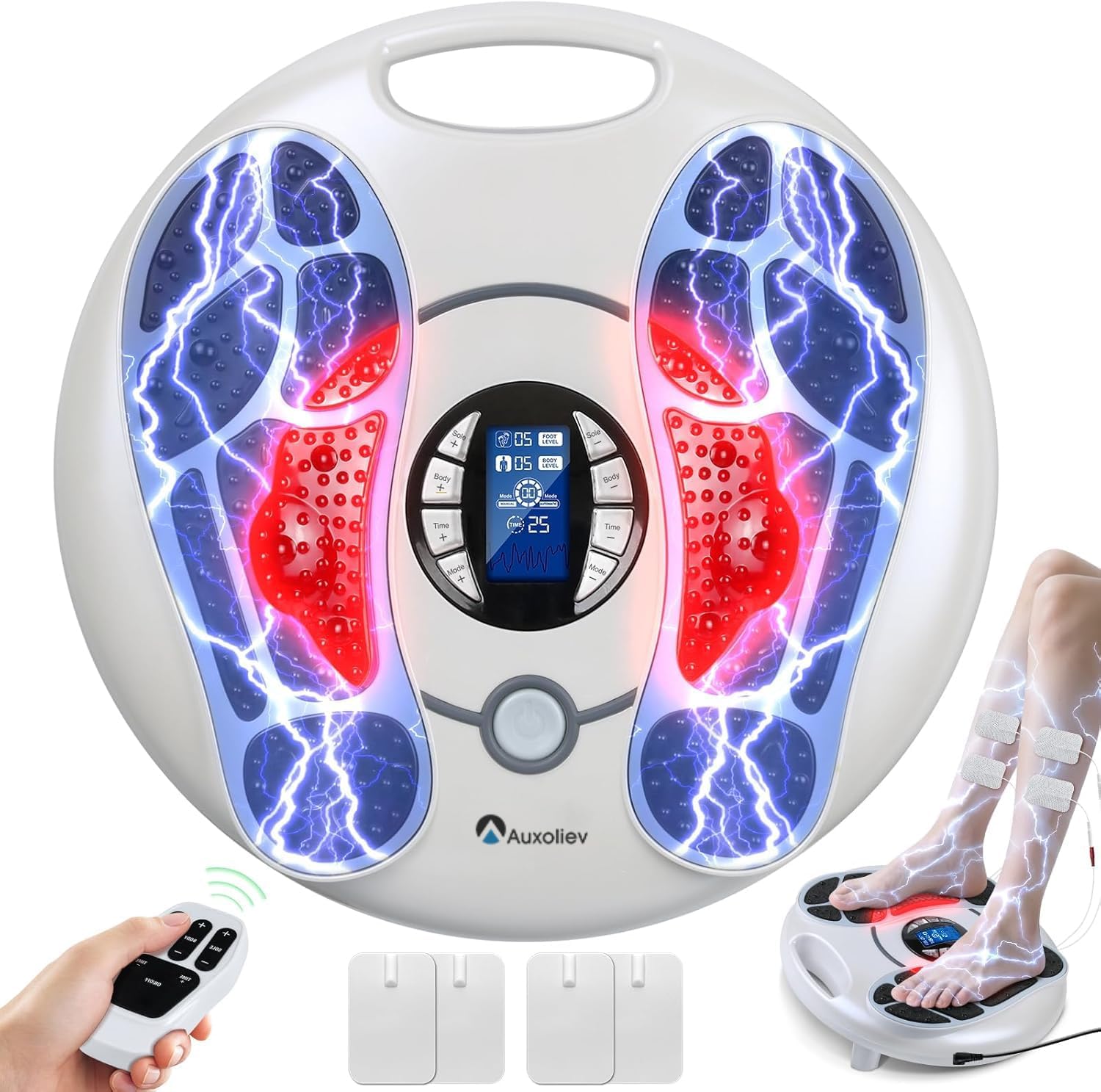 Auxoliev EMS Foot Massager Mat (HSA/FSA Eligible) Circulation & Muscle Relaxation Therapy