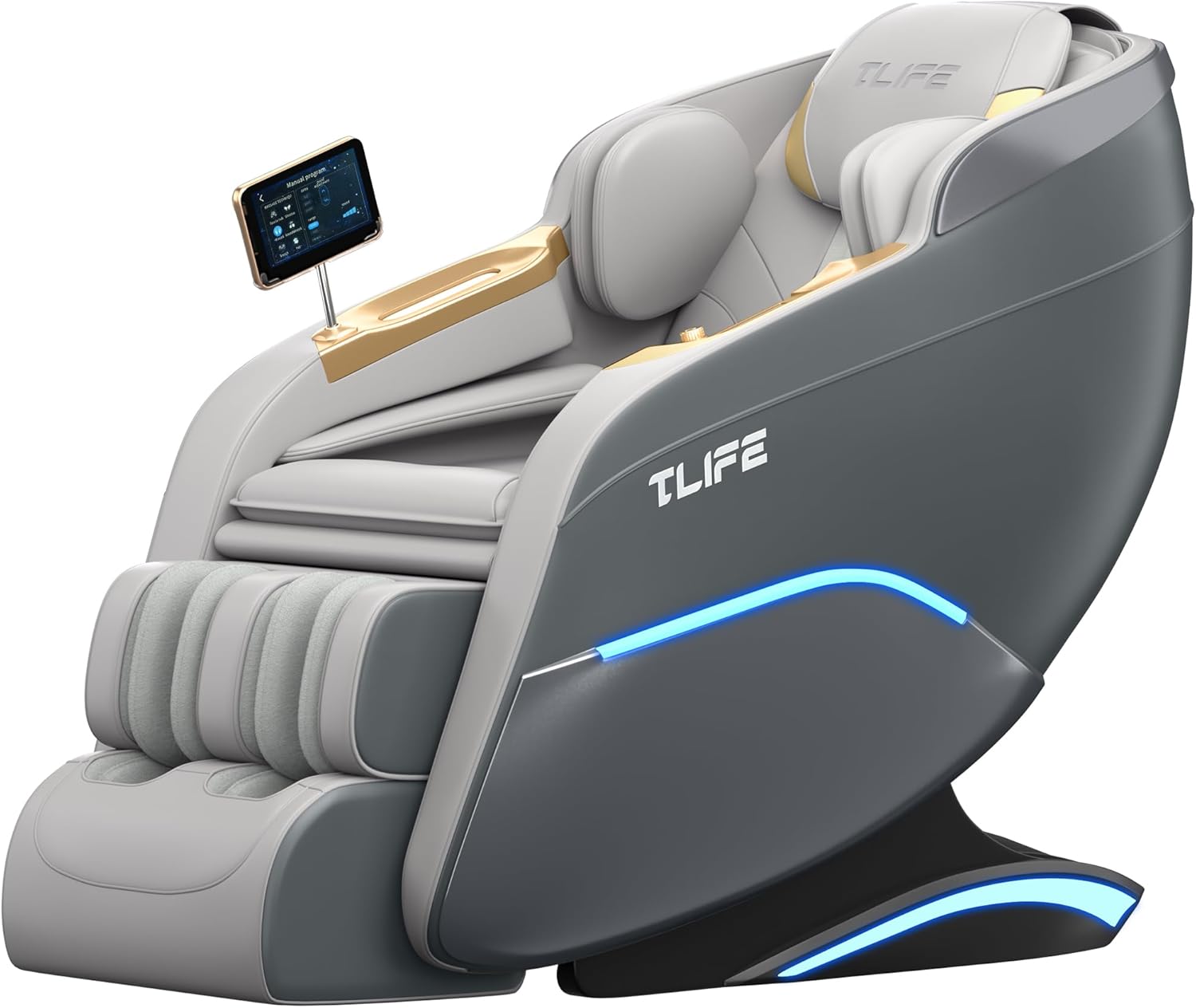 TLIFE Massage Chair Full Body, 160°Zero Gravity Recliner with Body Scan, 50" SL-Track Shiatsu Massage Chair, Fixed Point Massage, Foot Rollers, 12 Auto Modes, Deep Yoga Stretch, Heating, Grey