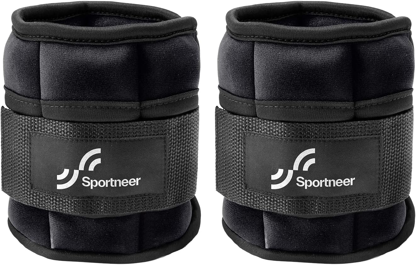 Sportneer Adjustable Ankle Weights 🎽 Adjustable Ankle & Wrist Weights for Home Workout 2-10 lbs Pair