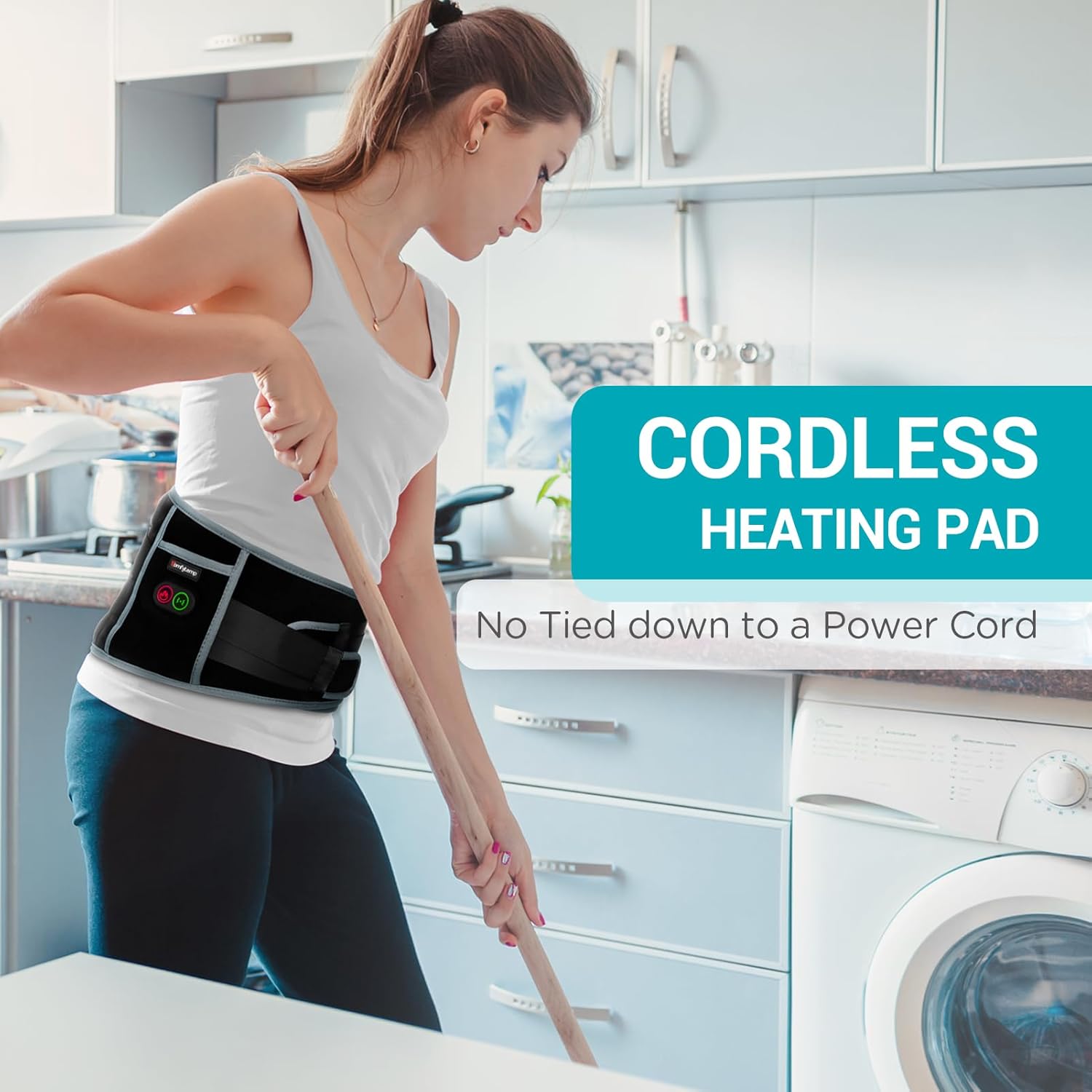 Comfytemp Cordless Heating Pad with Massager for Back - HSA/FSA Eligible