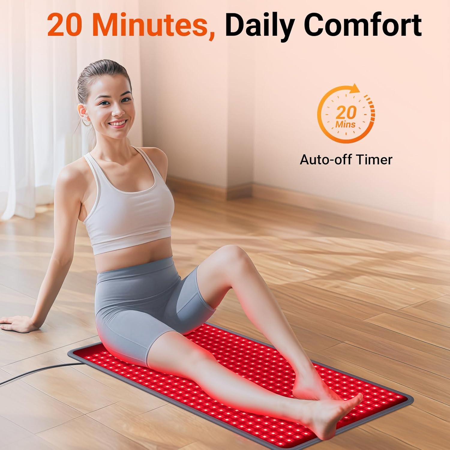 Comfytemp Red Light Therapy Mat – 480 LED Infrared Pad for Muscle Recovery & Pain Relief - HSA/FSA Eligible 