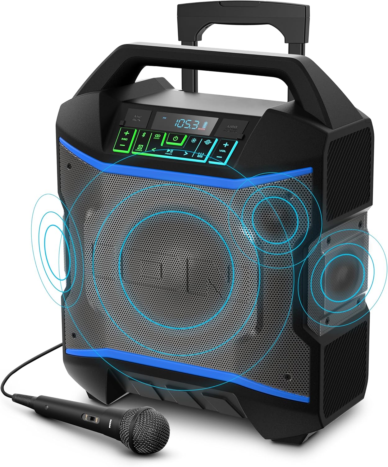  ION Block Rocker Portable Bluetooth Party Speaker 🔊 120W Outdoor Karaoke & FM Radio