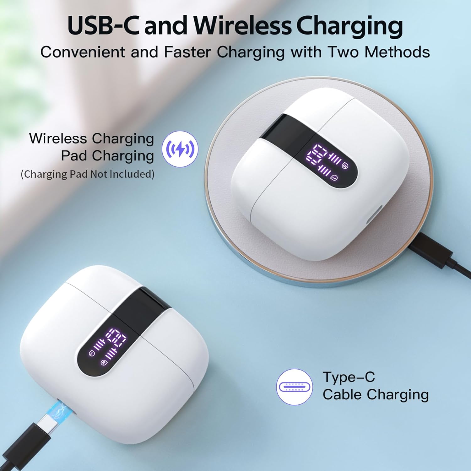 Wireless Earbuds Bluetooth 5.4 Headphones 🎧 True Wireless Bluetooth Earbuds with 40H Playtime