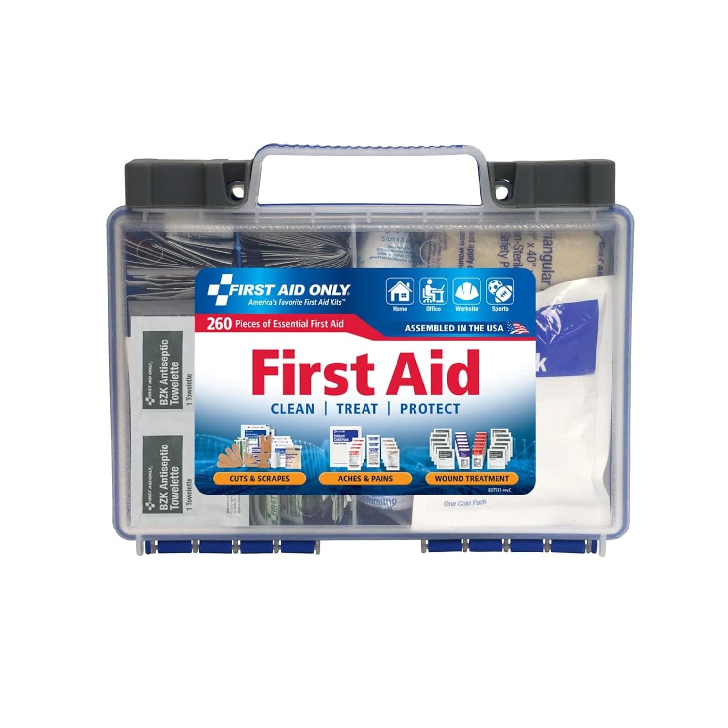First Aid Only - OSHA-Compliant 50 Person First Aid Kit 🏢 260-Piece Emergency Set - HSA/FSA Eligible