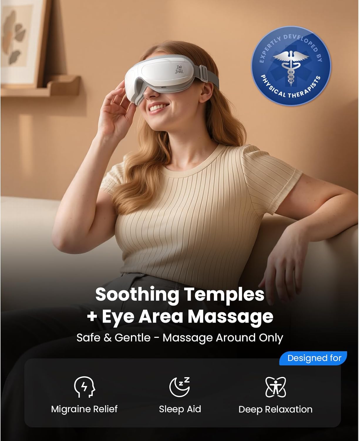 Bob and Brad Eye Massager with Heat – Migraine, Dry Eye & Eye Strain Relief - HSA/FSA Eligible 