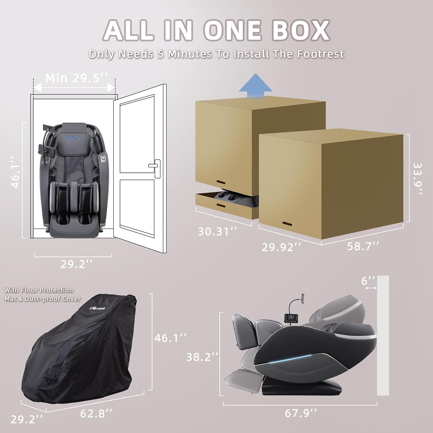 MYTHIA 2026 A303C Massage Chair, Full Body Zero Gravity Recliner with SL Track, Body Scan, 12 Auto Modes, Lumbar Heat, Bluetooth App, Wireless Charge, and Foot Rollers for Home and Office (Black)