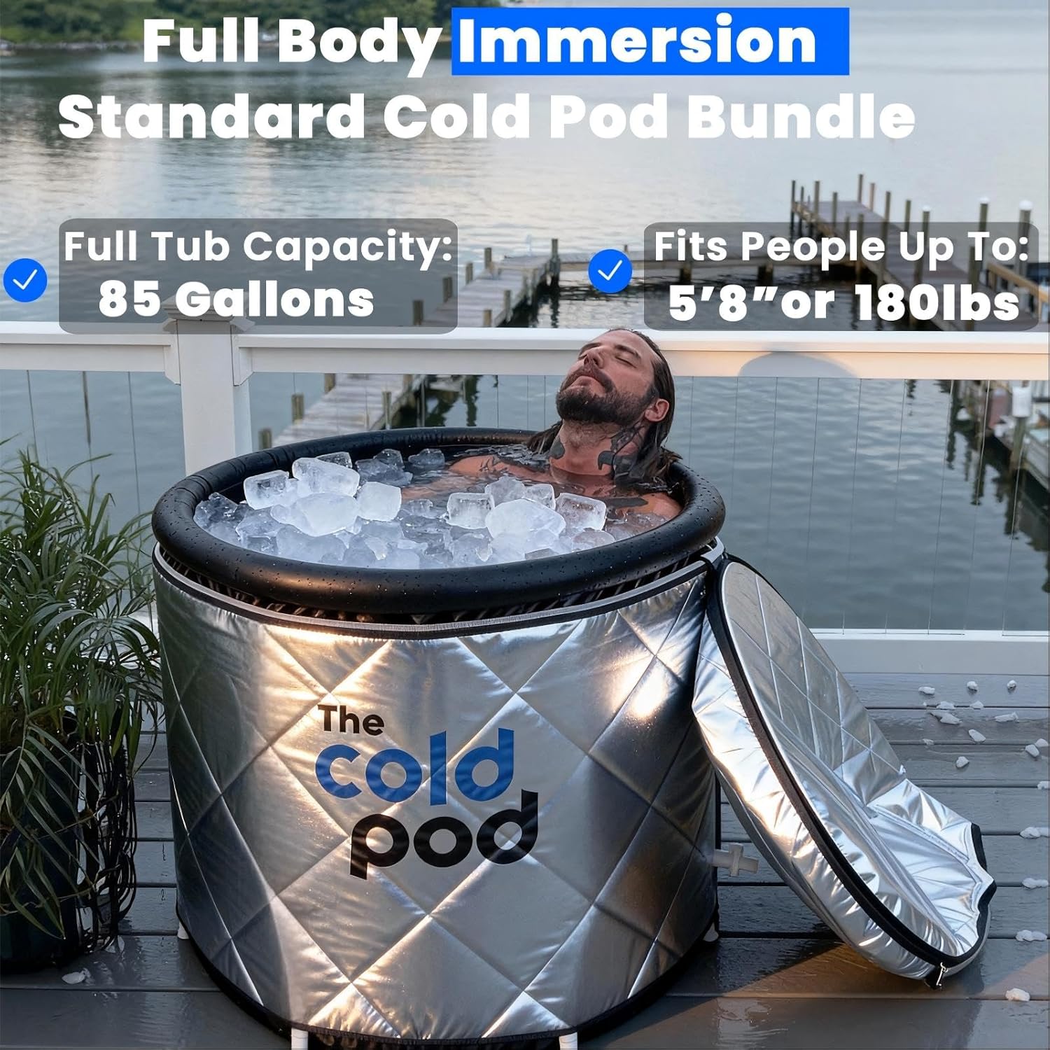 Cold Plunge Ice Bath Tub for Athletes – 85 Gal Portable Recovery Ice Pod w/ Insulated Cover 🧊💪