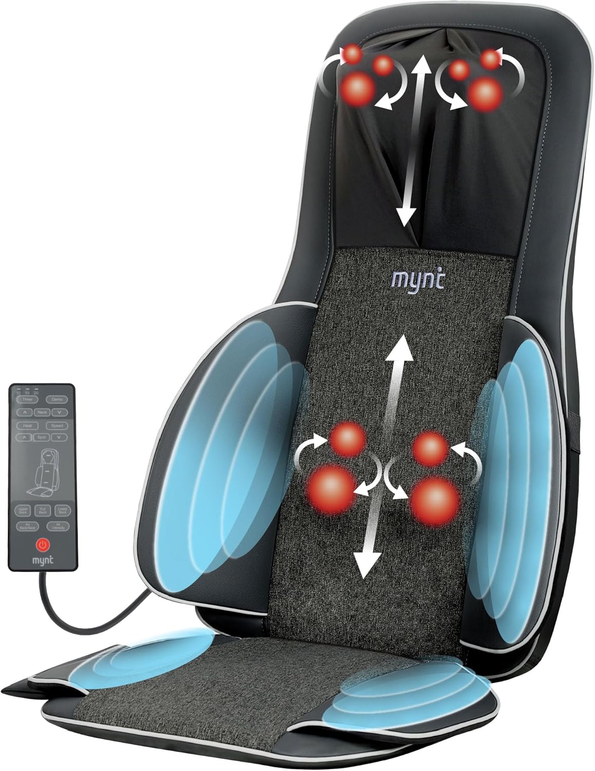 Mynt Shiatsu Neck and Back Massager for Chair - HSA/FSA Eligible 