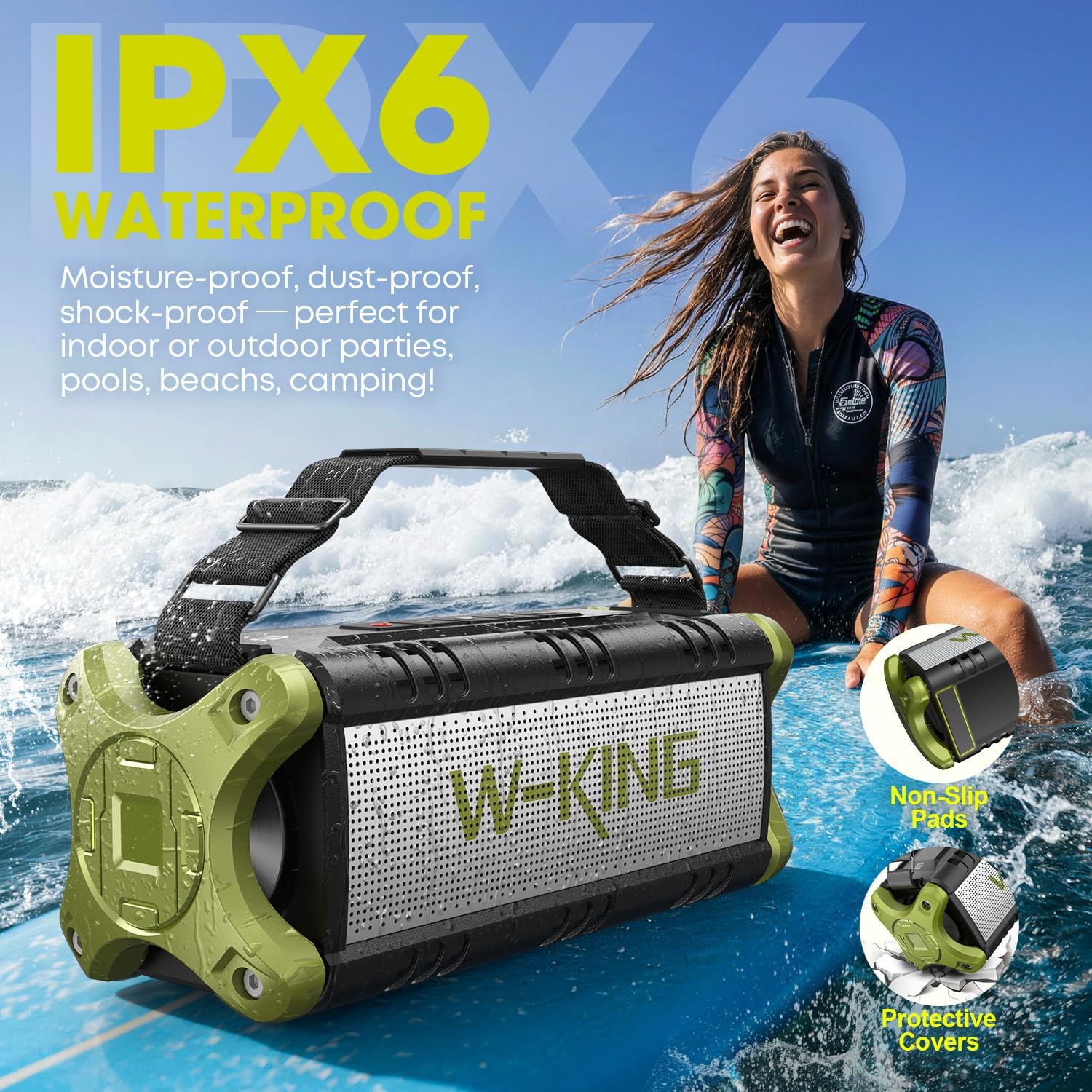 90W Waterproof Bluetooth Speaker with Deep Bass & 40H Playtime for Outdoor Parties 🔊
