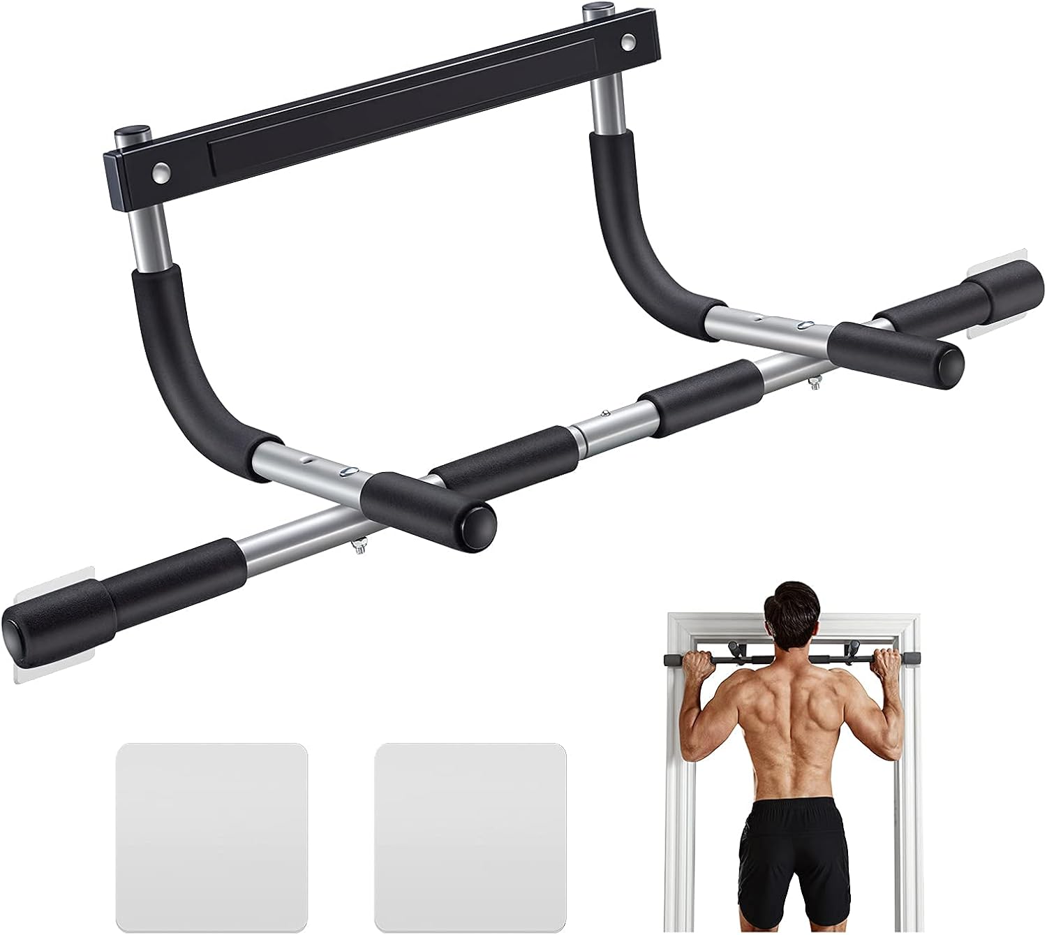 Heavy-Duty Pull-Up Bar for Doorway 💪 Home Gym Chin-Up & Upper Body Workout Bar (Up to 440 lb)