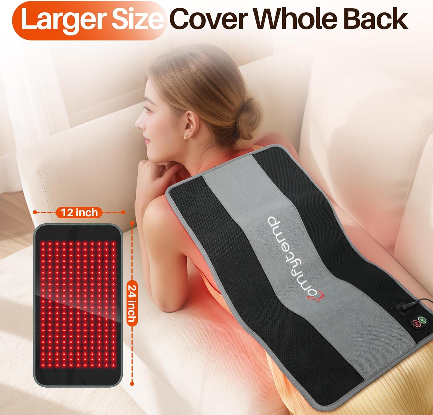 Comfytemp Red Light Therapy Pad (24”x12”) – Infrared Recovery for Muscles & Joints - HSA/FSA Eligible 