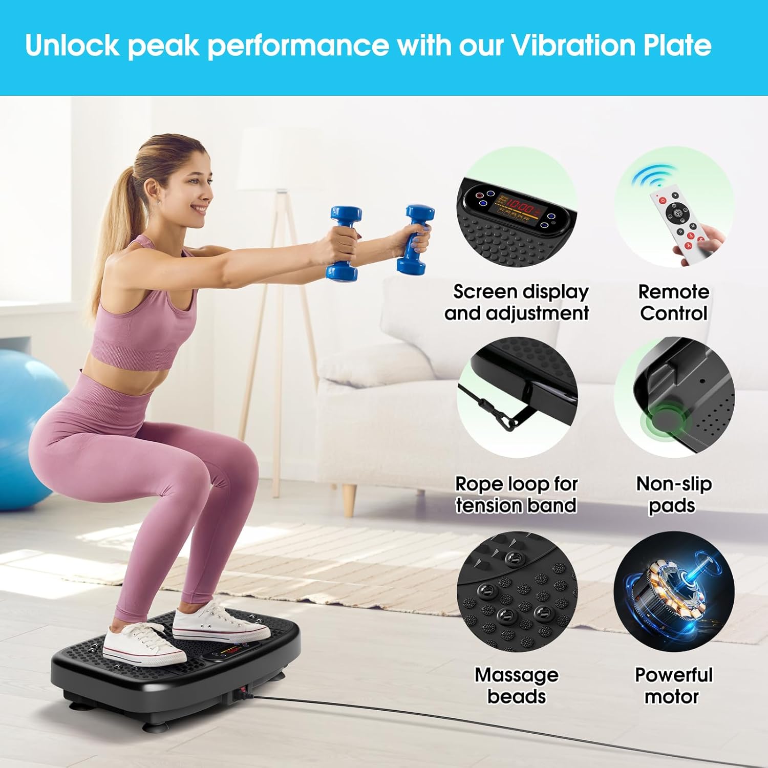 Vibration Plate Exercise Machine for Lymphatic Drainage & Full-Body Home Workouts 💪