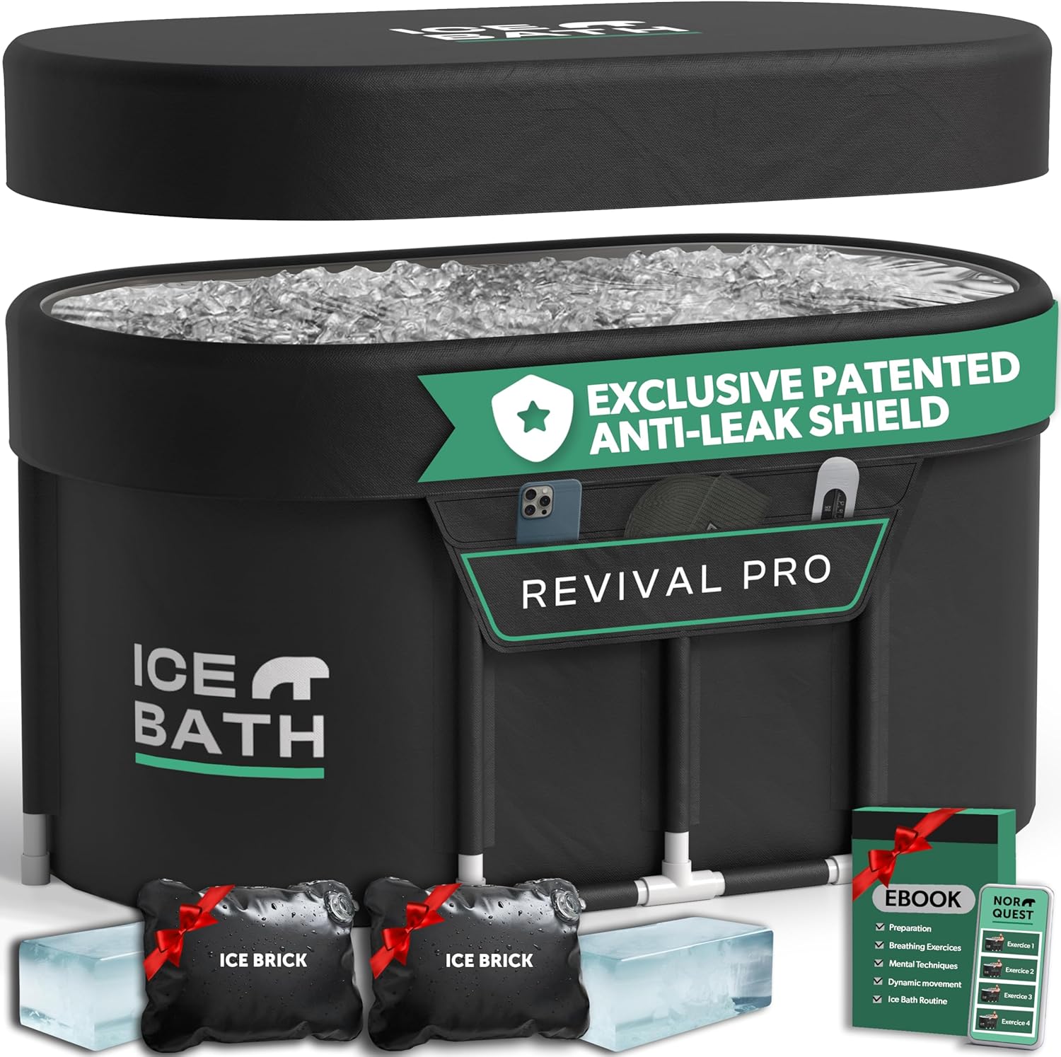 XL Cold Plunge Ice Bath Tub for Athletes ❄️ Portable Recovery Ice Bath with Cover