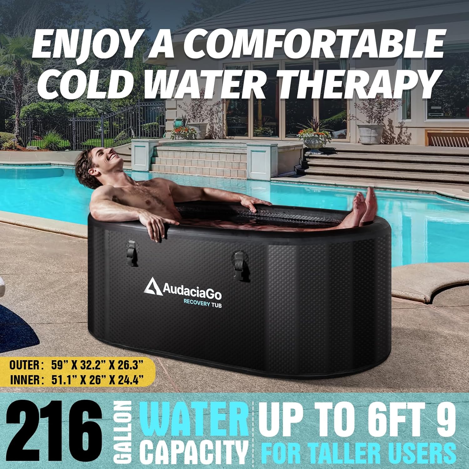 XXL Cold Plunge Ice Bath Tub for Athletes (216 Gallon) – Portable Recovery & Muscle Therapy 🧊💪