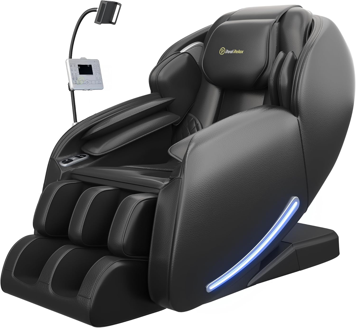 Real Relax 2026 Massage Chair Full Body,Zero Gravity SL-Track Shiatsu Massage Recliner with Upgraded Phone Controller and Holder,APP Control,Child Lock,Pause Button and Led Light,Favor-06,Black