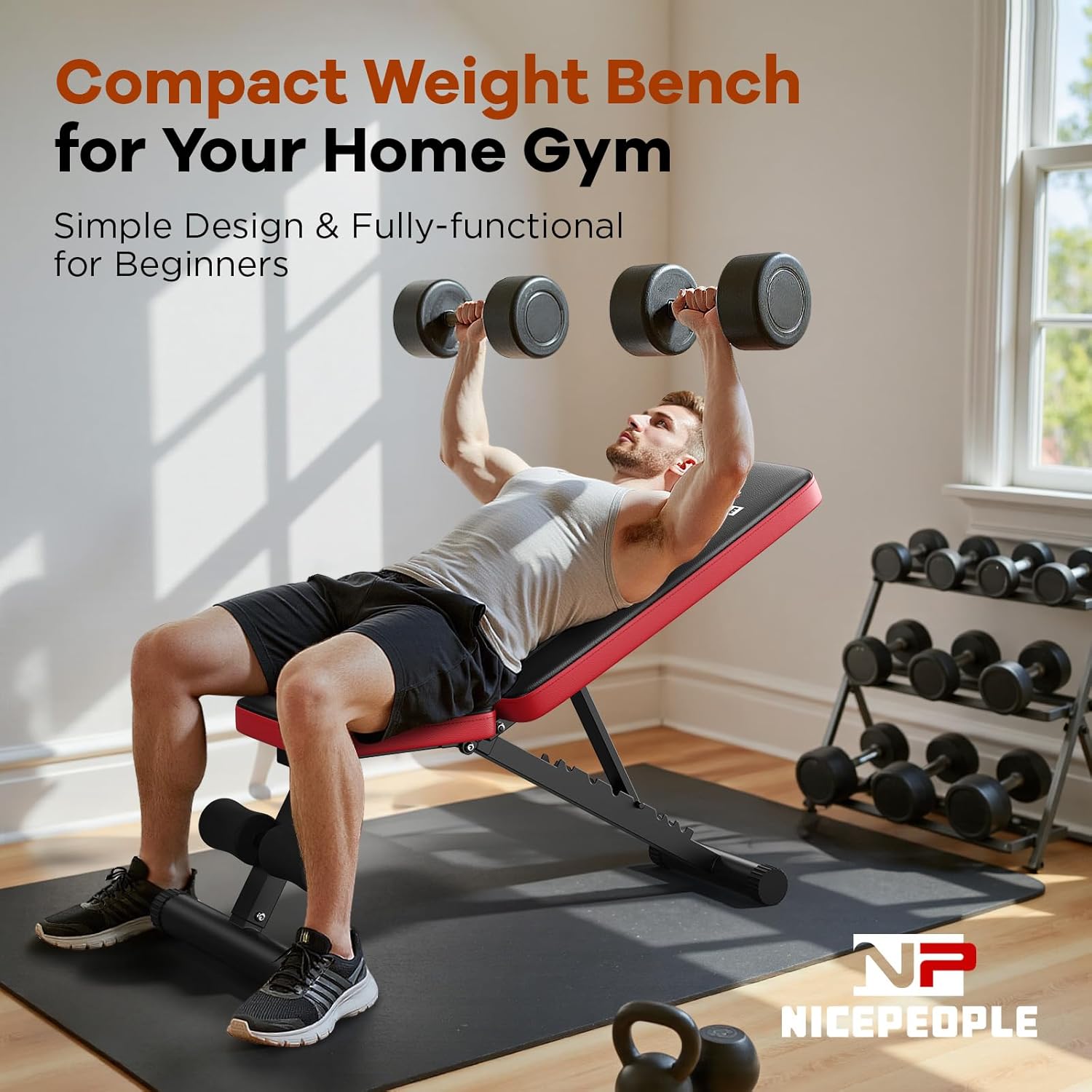 Adjustable Foldable Weight Bench for Home Gym – 660 lb Capacity 💪 Space-Saving Strength Training