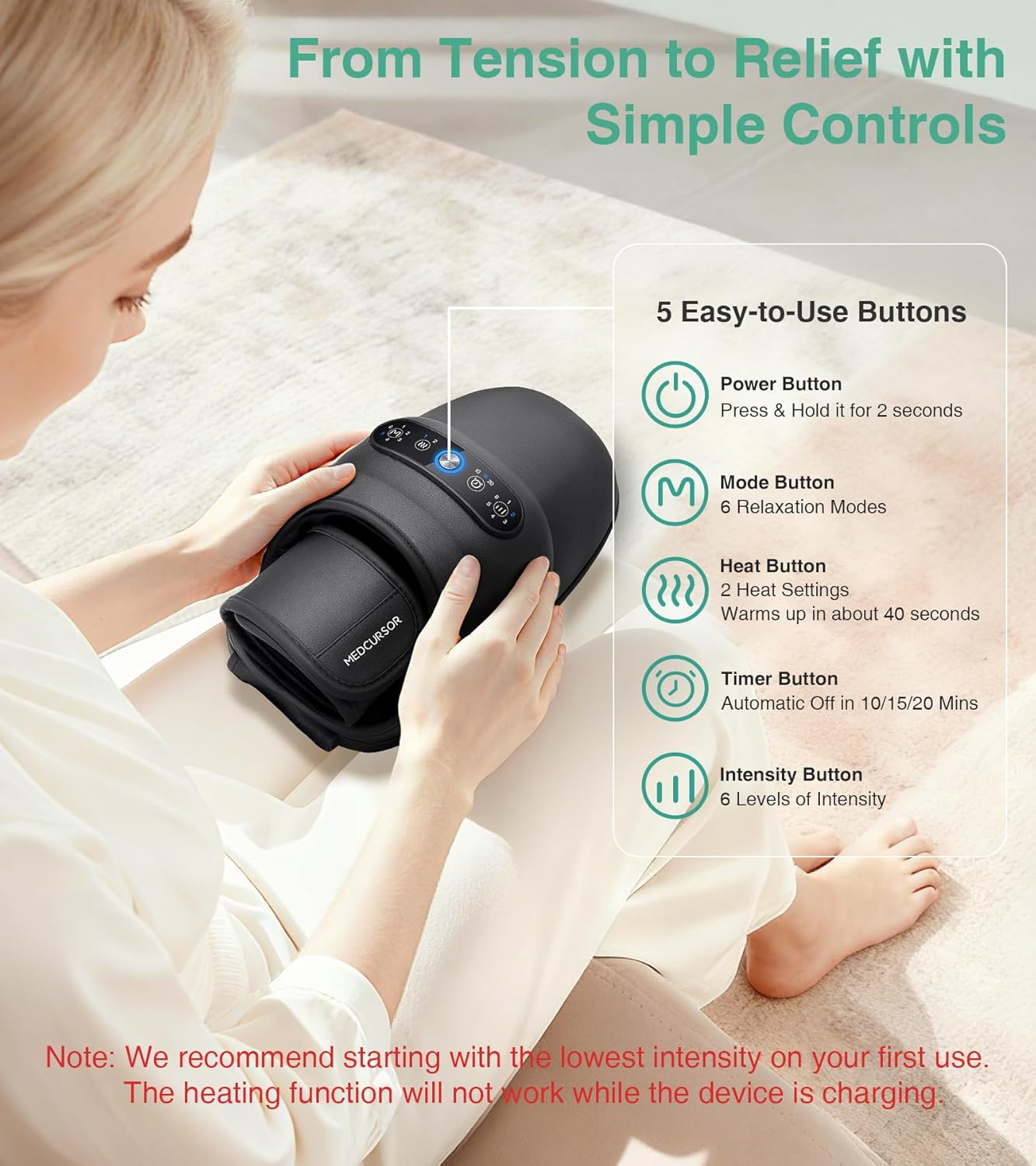 Medcursor 2026 Hand Massager 🔥 Heat + Compression Relief - HSA/FSA Eligible