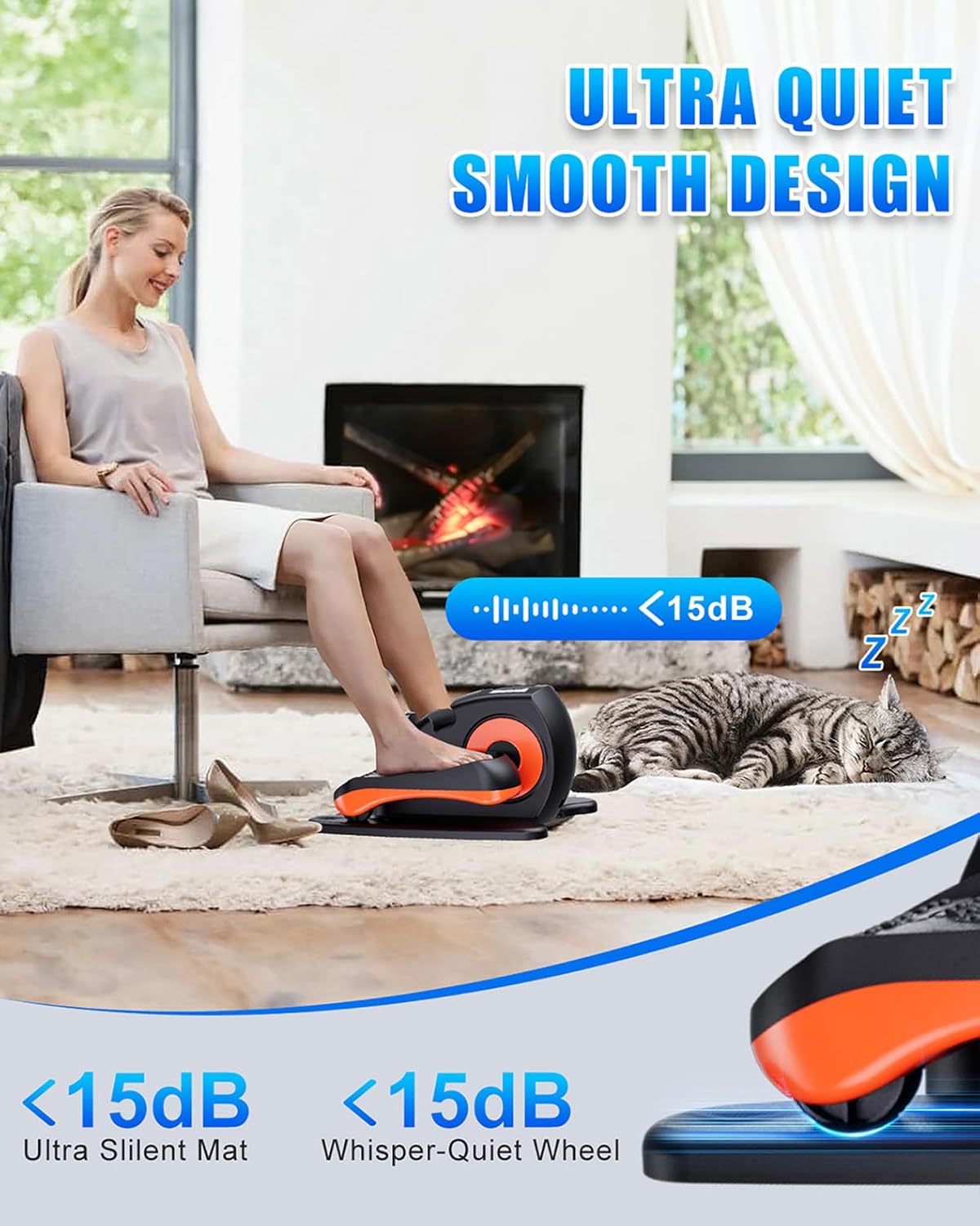 Under Desk Elliptical Machine for Home & Office – Quiet Low-Impact Seated Cardio 🚴‍♂️