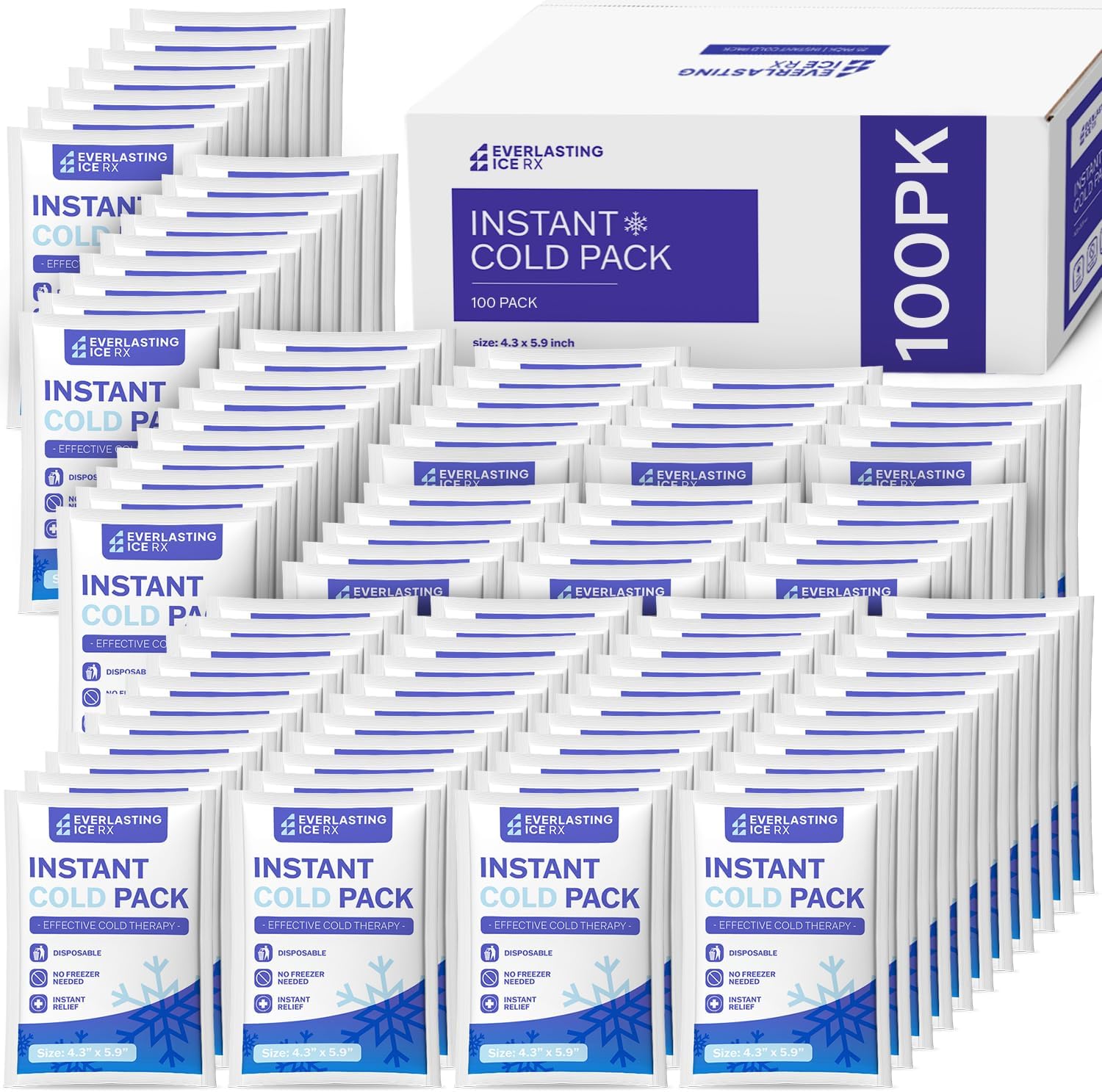 Everlasting Ice  - Instant Ice Packs for Athletes, Coaches & First Aid Kits - HSA/FSA Eligible