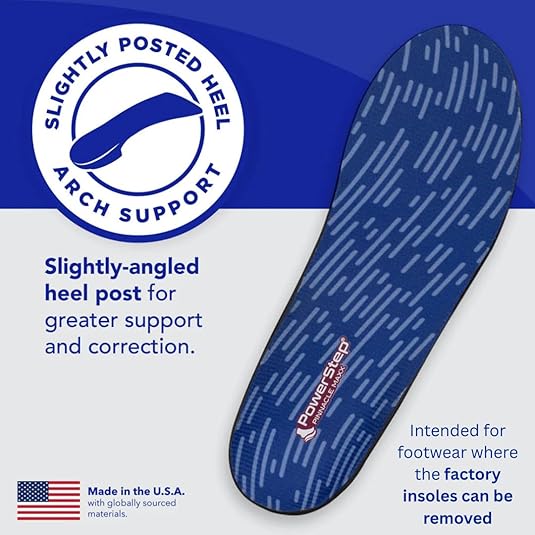 PowerStep Pinnacle Maxx Orthotic Insoles Arch Support for Plantar Fasciitis & Flat Feet - HSA/FSA Eligible