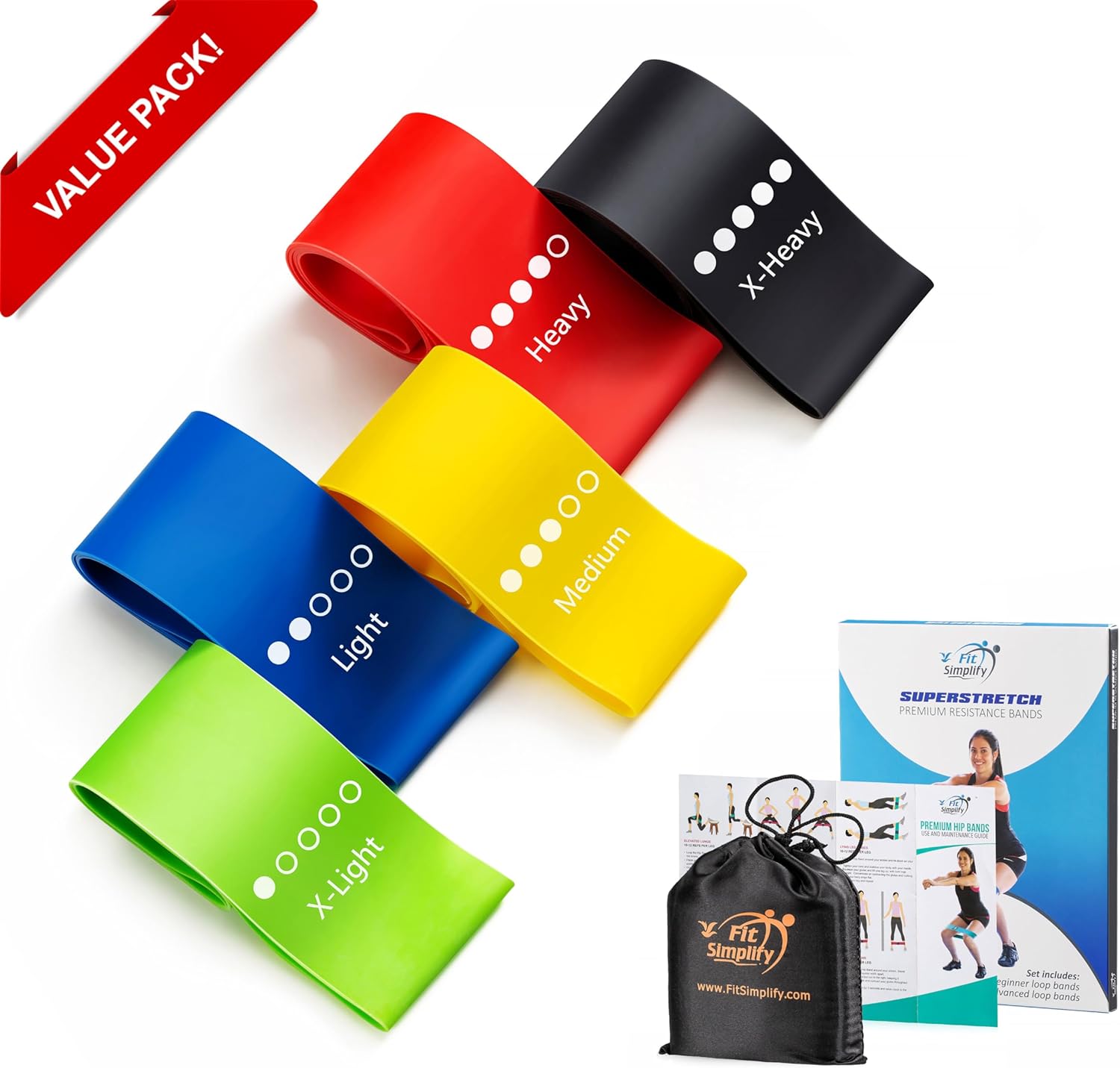 5-Level Resistance Loop Bands Set for Home Workouts, Physical Therapy & Mobility 💪