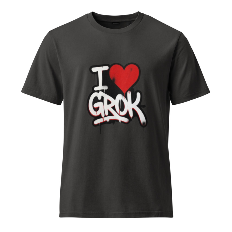 I Love Grok Unisex Garment Dyed Creator 2.0 Vintage T-Shirt | Stanley/Stella SATU041
