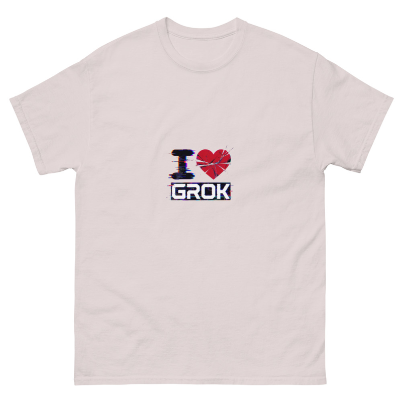 I Love Grok Glitch Art Unisex classic tee