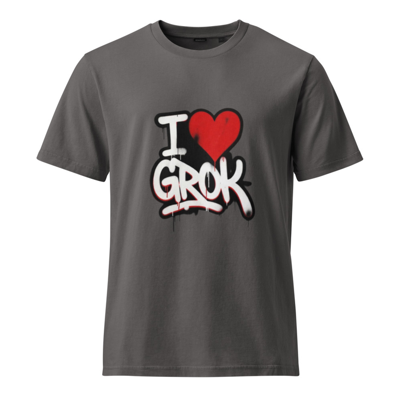 I Love Grok Unisex Garment Dyed Creator 2.0 Vintage T-Shirt | Stanley/Stella SATU041