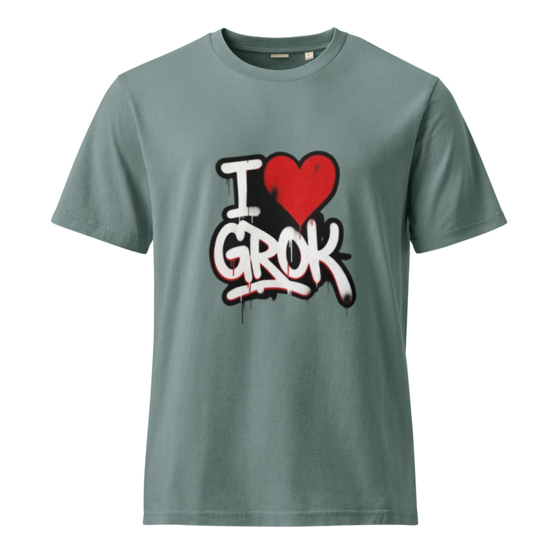 I Love Grok Unisex Garment Dyed Creator 2.0 Vintage T-Shirt | Stanley/Stella SATU041