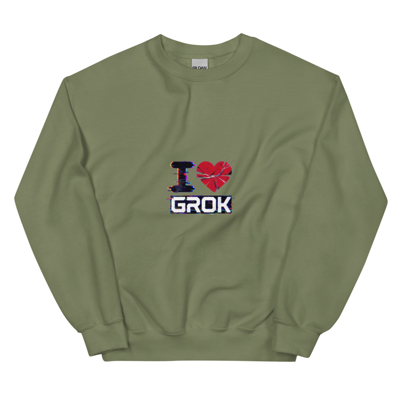 I Love Grok Glich Art Unisex Sweatshirt
