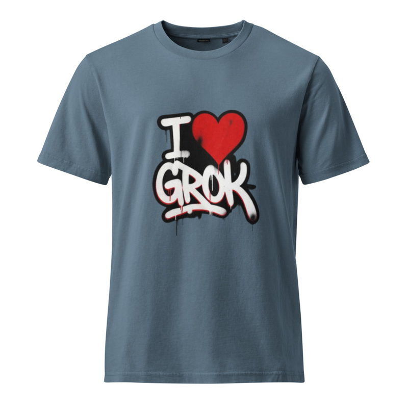 I Love Grok Unisex Garment Dyed Creator 2.0 Vintage T-Shirt | Stanley/Stella SATU041