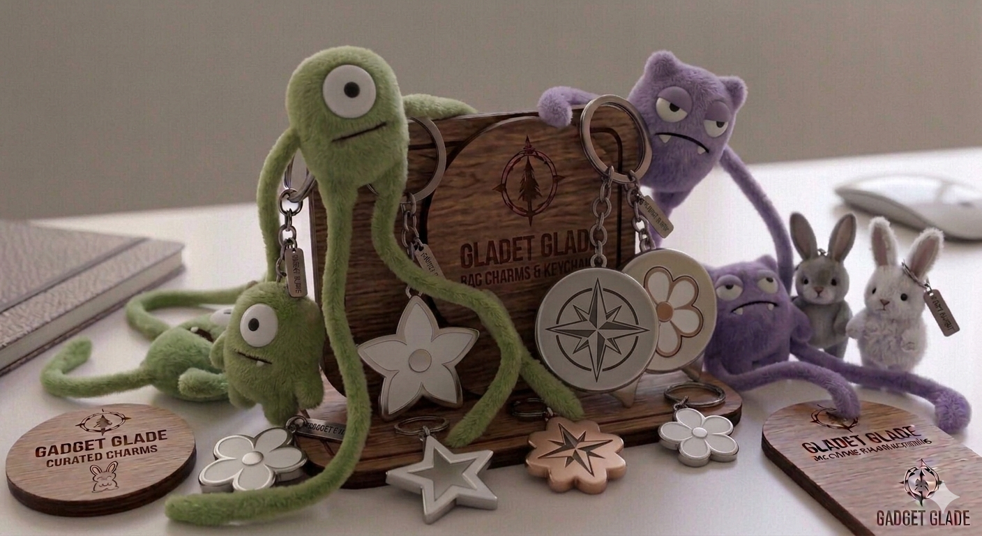 Curated Plush & Metal Keychain Set