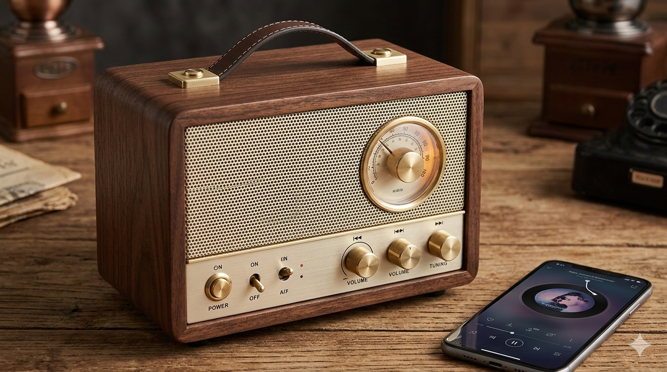 Vintage Wooden Bluetooth Speaker