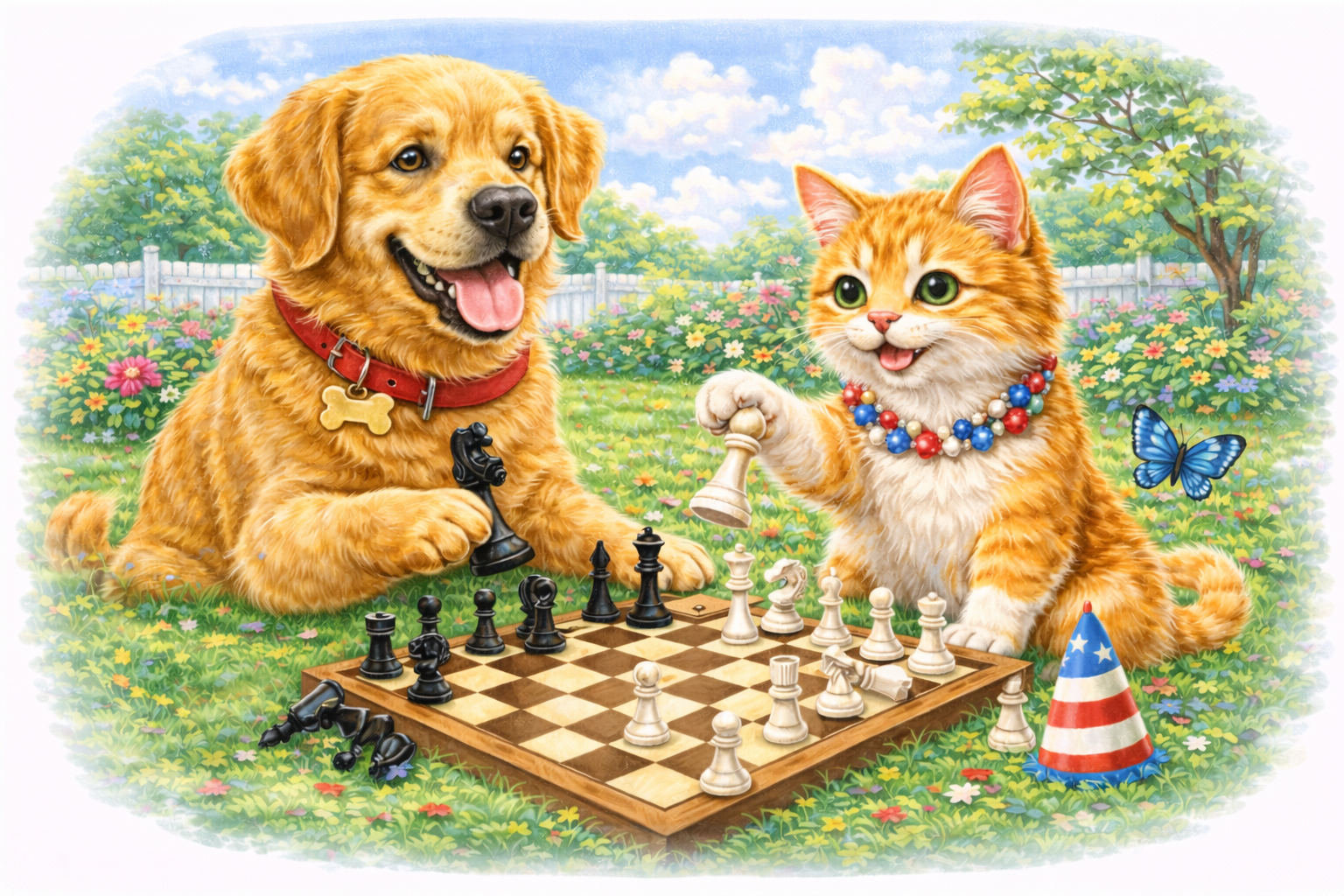 Playful Pets Chess T-shirt