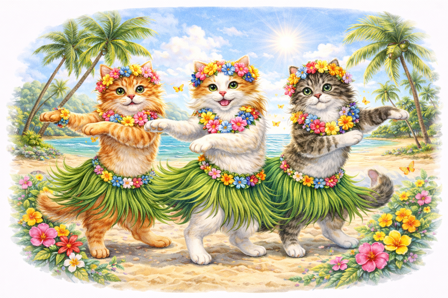 Hula Dancing Cat T-shirt
