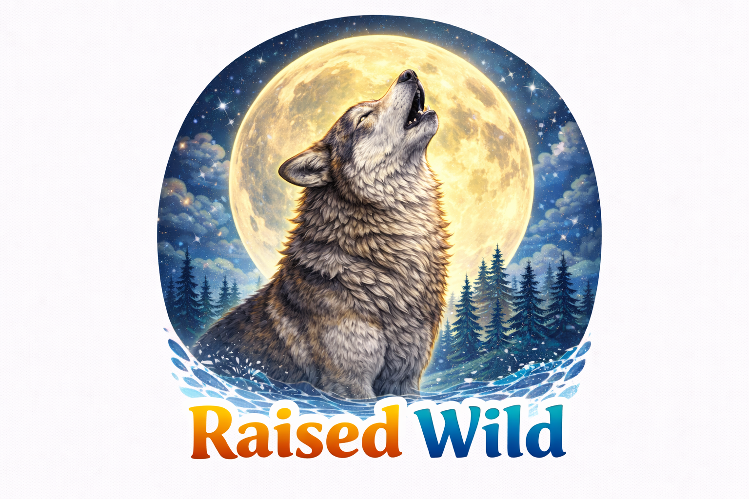 Raised Wild Wolf T-shirt