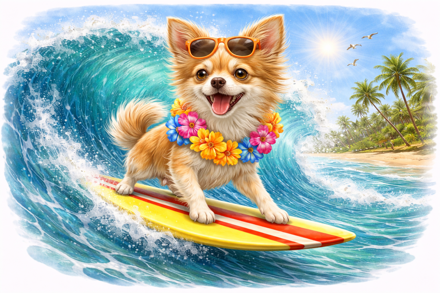 Surfing Dog T-shirt