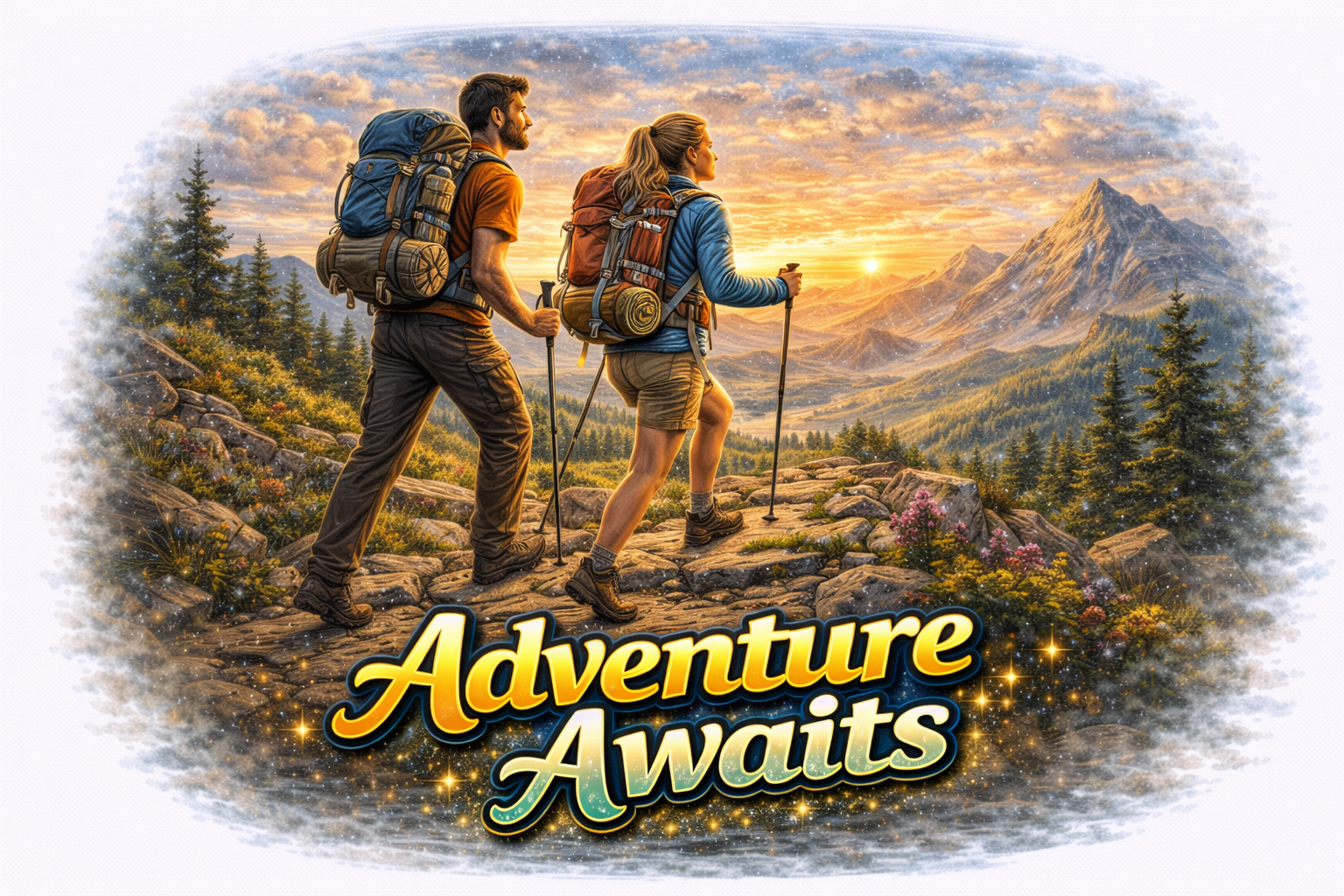 Adventure Awaits Hiking T-shirt
