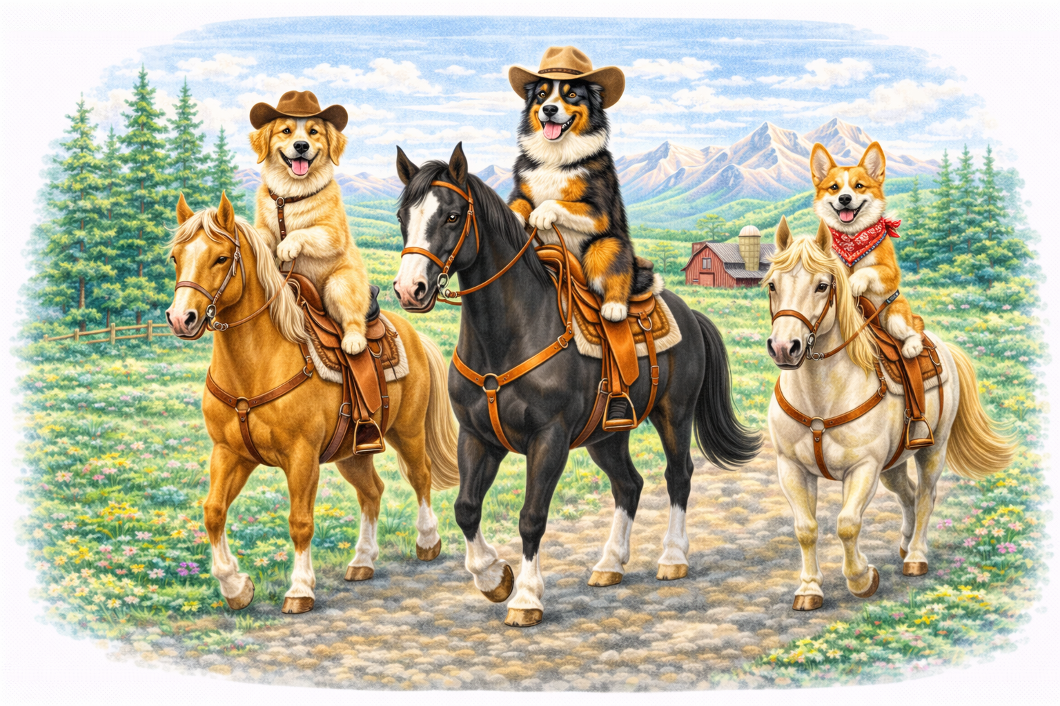 Cowboy Dogs & Friends T-shirt