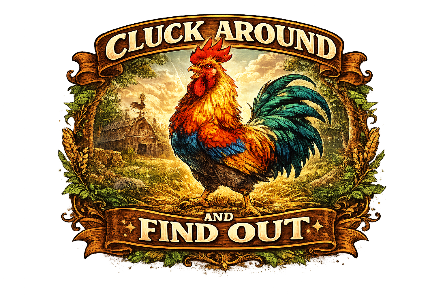 Cluck Around Rooster T-shirt