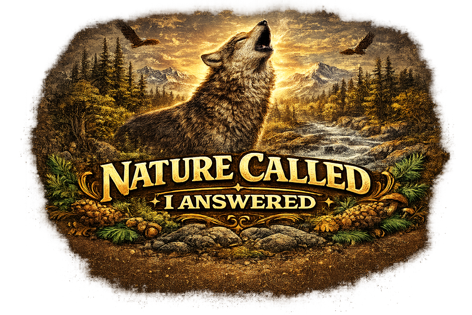 Wolf Nature Art T-shirt