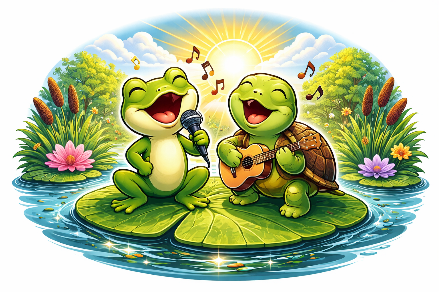 Frog & Turtle Musical T-shirt