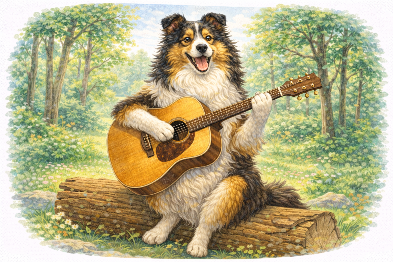 Dog Playing Guitar T-shirt